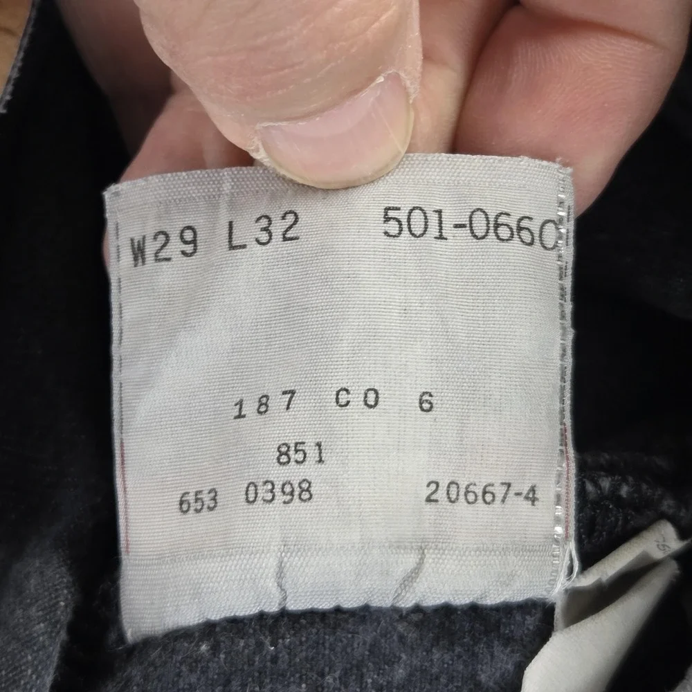 Vintage Levis 501 Jeans Mens Black Regular Straight Made In USA Fits 24x30 - Picture 16 of 16